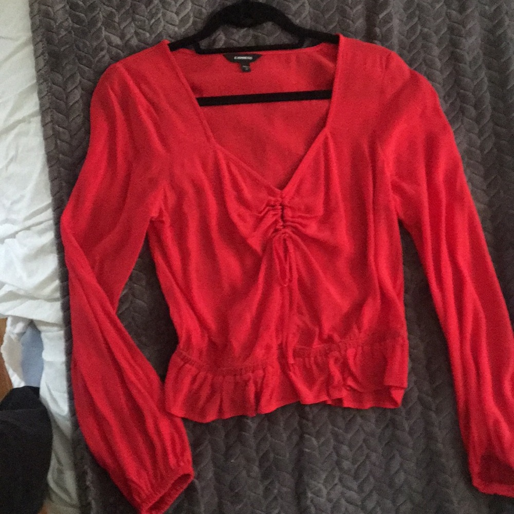 Express silky red top
